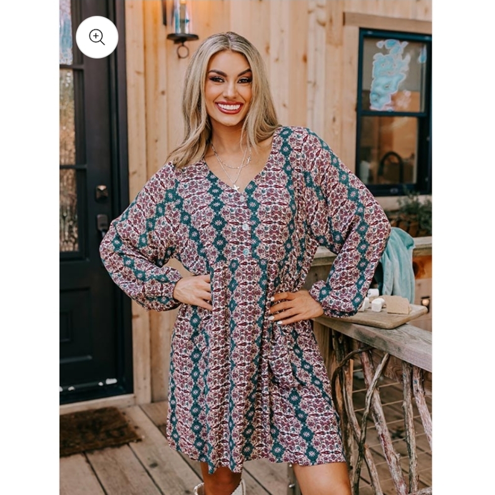 New! Meritt Maple Grove Shift Dress In Teal